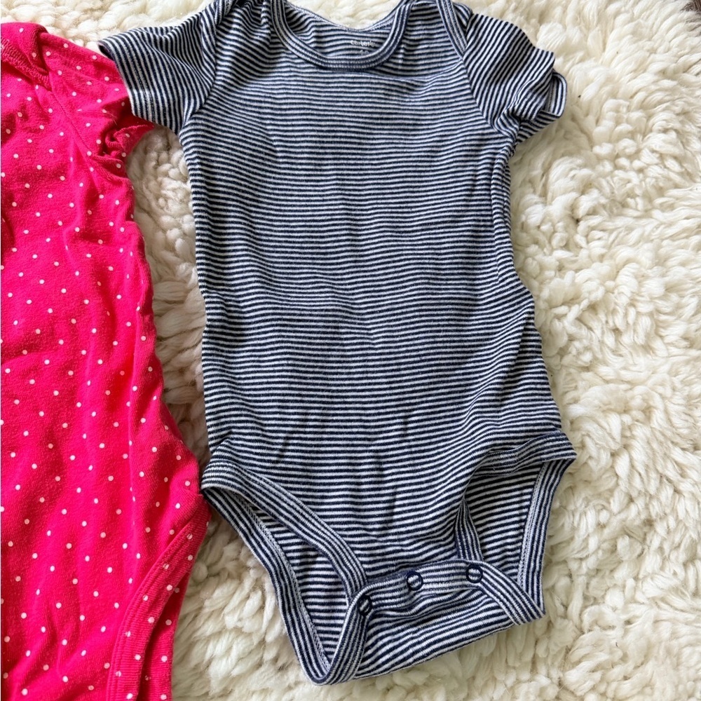 Carter's Pink, Red, and Blue Bodysuit Trio - Picture 4 of 6